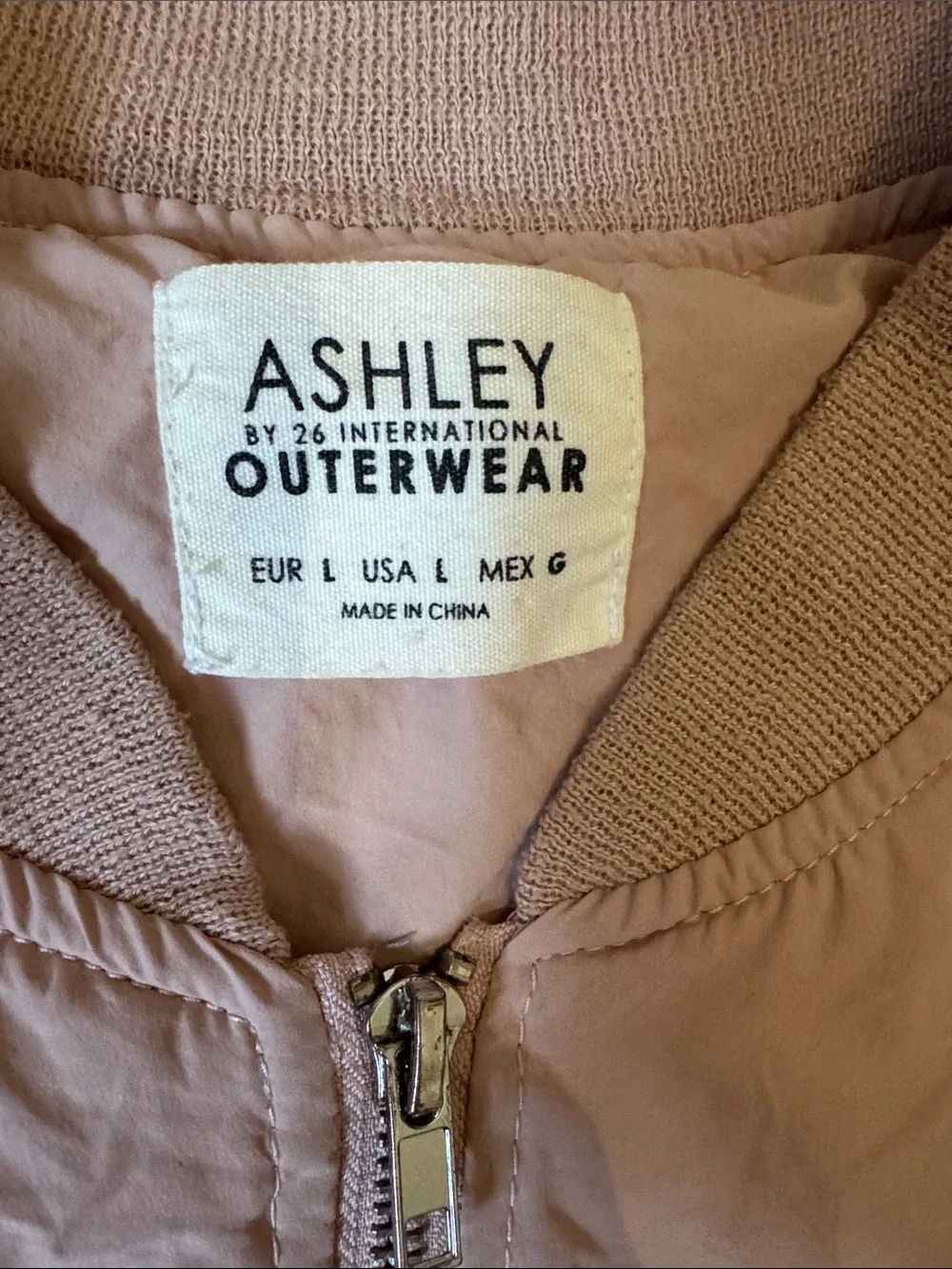 Ashley By 26 International Dusty Rose Bomber Jacket size L
